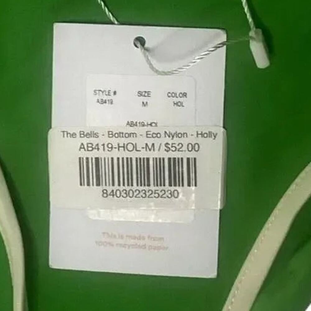 NWT Andie The Bells 90's Medium Rise Bottom Swimsuit Bottom Piping M Green #3308 - Picture 5 of 15